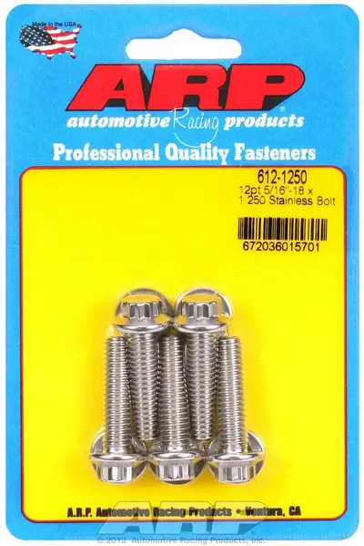 ARP Auto Racing S/S Bolt Kit - 12pt. (5) 5/16-18 x 1.250