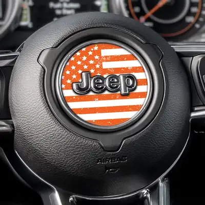 Under The Sun Inserts Distressed White & Orange Steering Wheel Decal