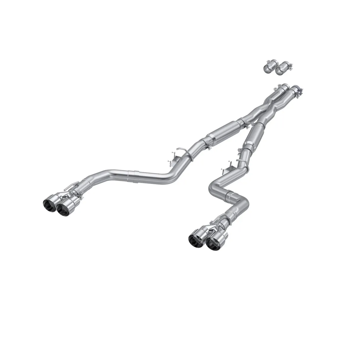 15-23 Dodge Challenger Aluminized Steel 3 Inch Dual Cat Back Quad Tips (Street Version) Exhaust System MBRP product image