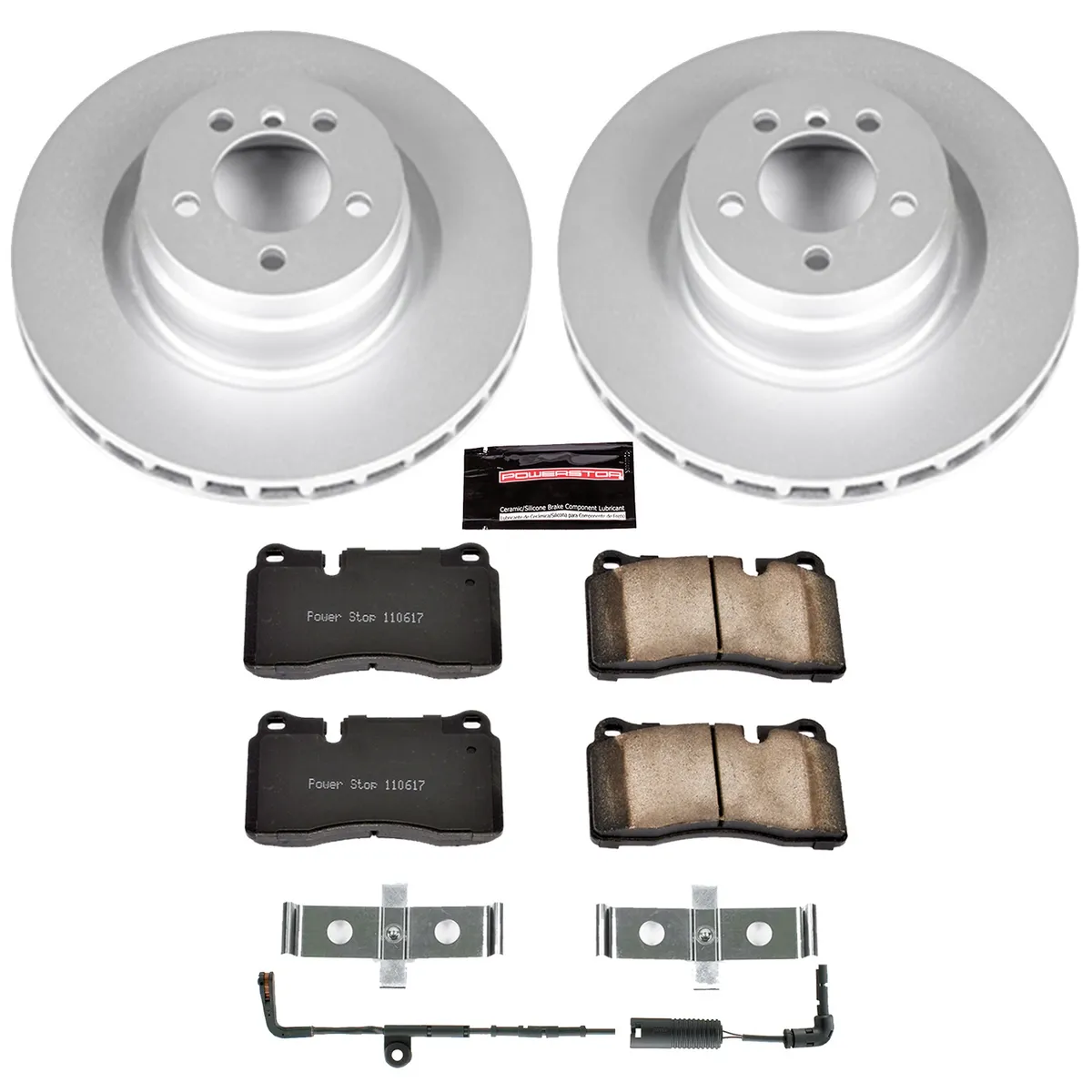 Z23 Sport Geomet Coated Rotor Kit For European Vehicles: Genuine Geomet Fully Coated Rotors; Carbon-Fiber Ceramic Pads W/Hardware; Pad Sensors product image