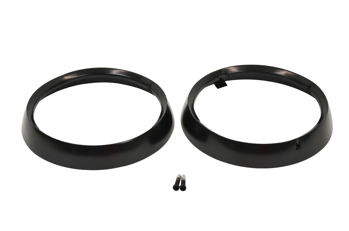 Jeep CJ Headlight Bezels Pair 72-86 CJ Powdercoat Black Kentrol product image