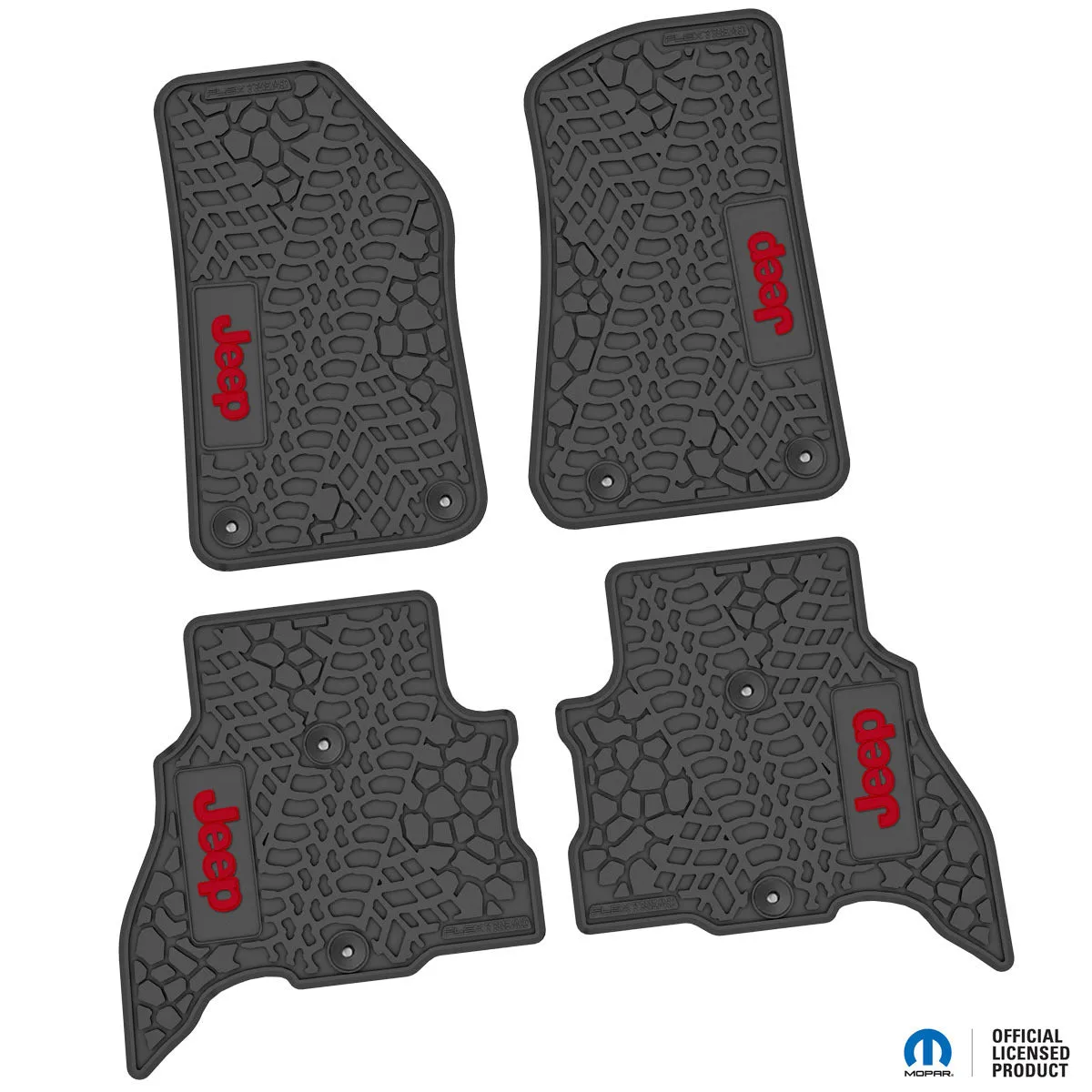 21-24 Jeep 4xe Front and RearTire Tread/Scorched Earth Scene w/ JEEP Insert - Black w/ Tan Insert product image