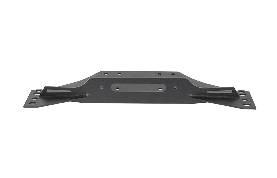 Jeep TJ Winch Plate Steel 97-06 Wrangler TJ Black Textured Powdercoat Piranha Series Fishbone Offroad product image