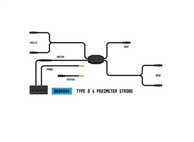 ARC Lighting Strobelink Type b Wiring Harness w/ 4 Perimeter Lights
