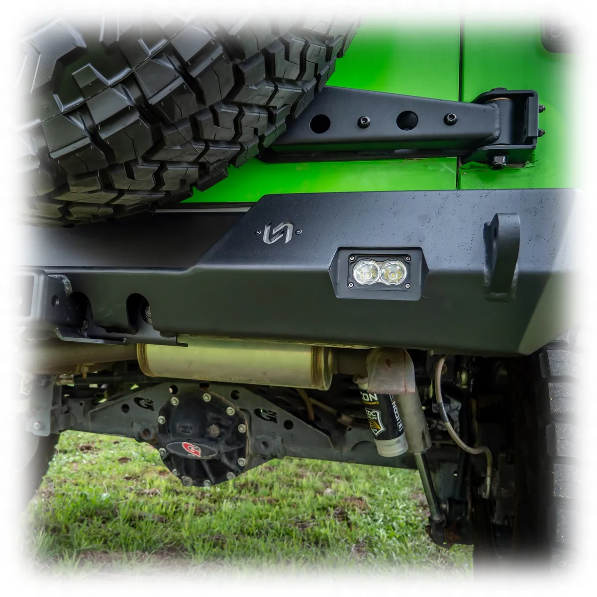 Jeep JK Rear Bumper with LED Pod Lights & Hitch Receiver | 2007–2018 product image
