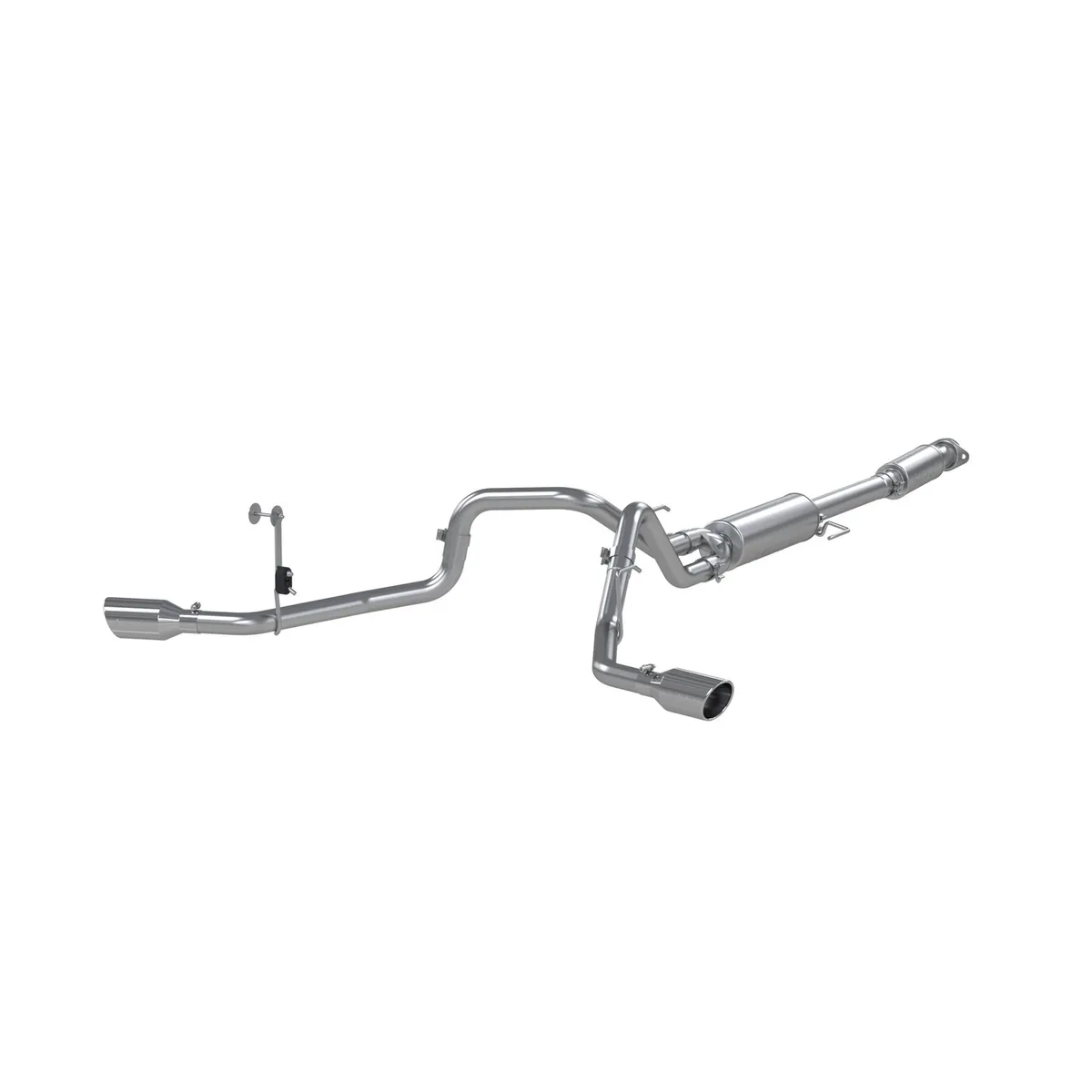 21-Up Ford F-150 T409 Stainless Steel 3 Inch Cat-Back 2.5 Inch Dual Split Side Exhaust System MBRP product image