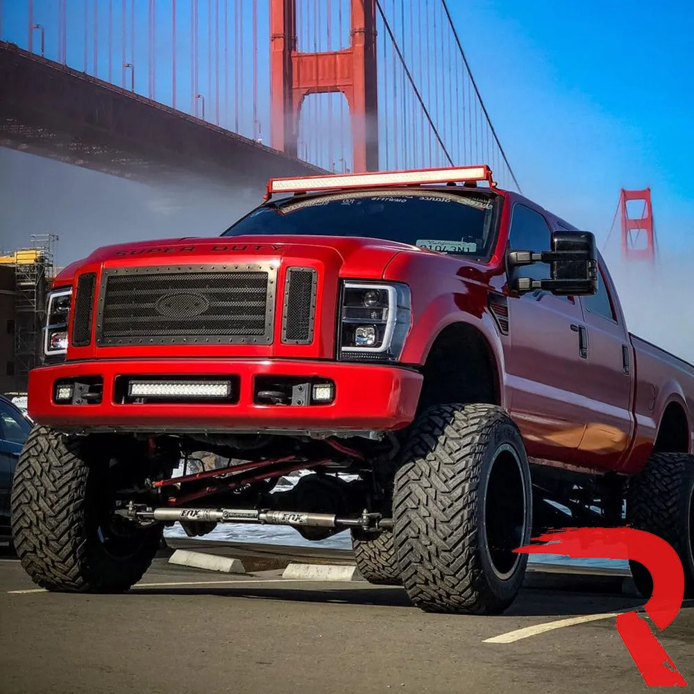 Ford Superduty 08-10 F250f350f450f550 Projector Headlights w Ultra High Power Smooth Oled Halos And DRL - Smoked b product image