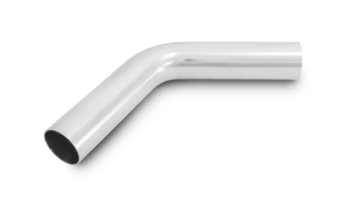 60 Degree Aluminum Bend; 3.5 in. O.D.; 4.75 in. Centerline Radius; 5.5 Leg Length From Tangent; 1.8MM Wall Thickness; 6063 Aluminum; Polished; product image