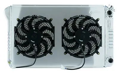 COLD-CASE Radiators 77-87 Pickup Truck 21 Inch LS Swap Aluminum Radiator AT and 12 Inch Fan Kit Cold Case Radiators