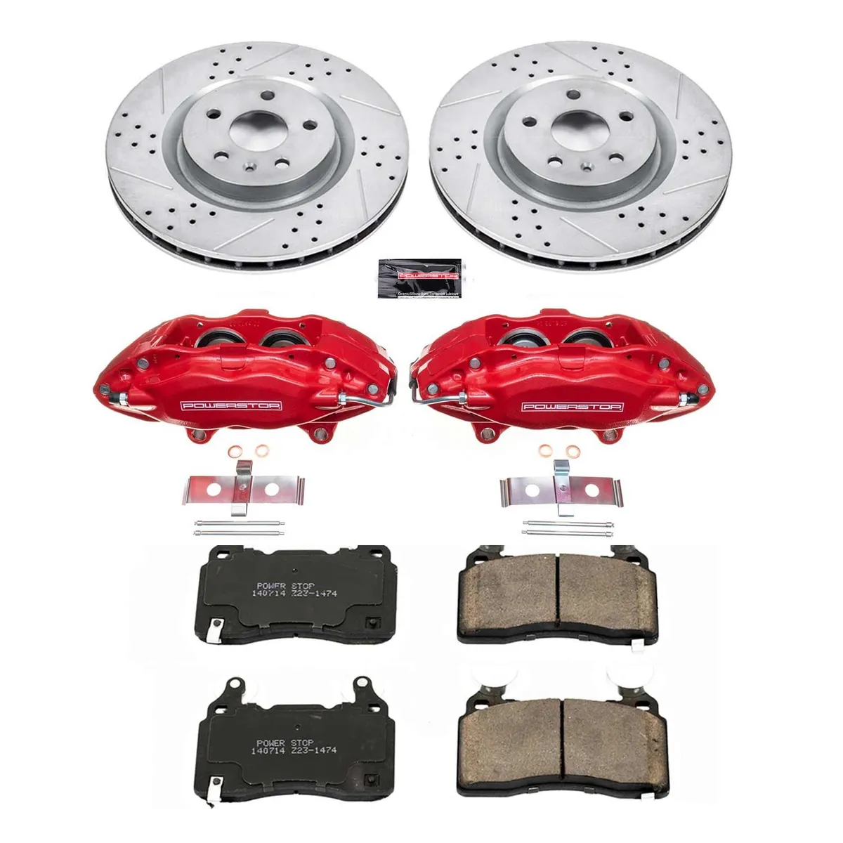 Z23 Evolution Sport Upgrade Kit: Drilled/Slotted Rotors; Carbon-Fiber Ceramic Pads; Powder Coated Calipers product image