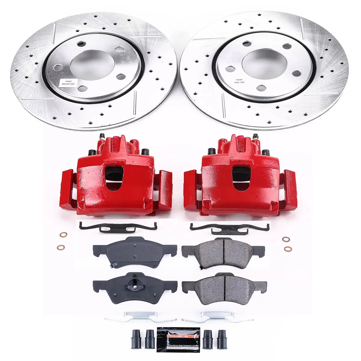 Z23 Evolution Sport Upgrade Kit: Drilled/Slotted Rotors; Carbon-Fiber Ceramic Pads; Powder Coated Calipers product image