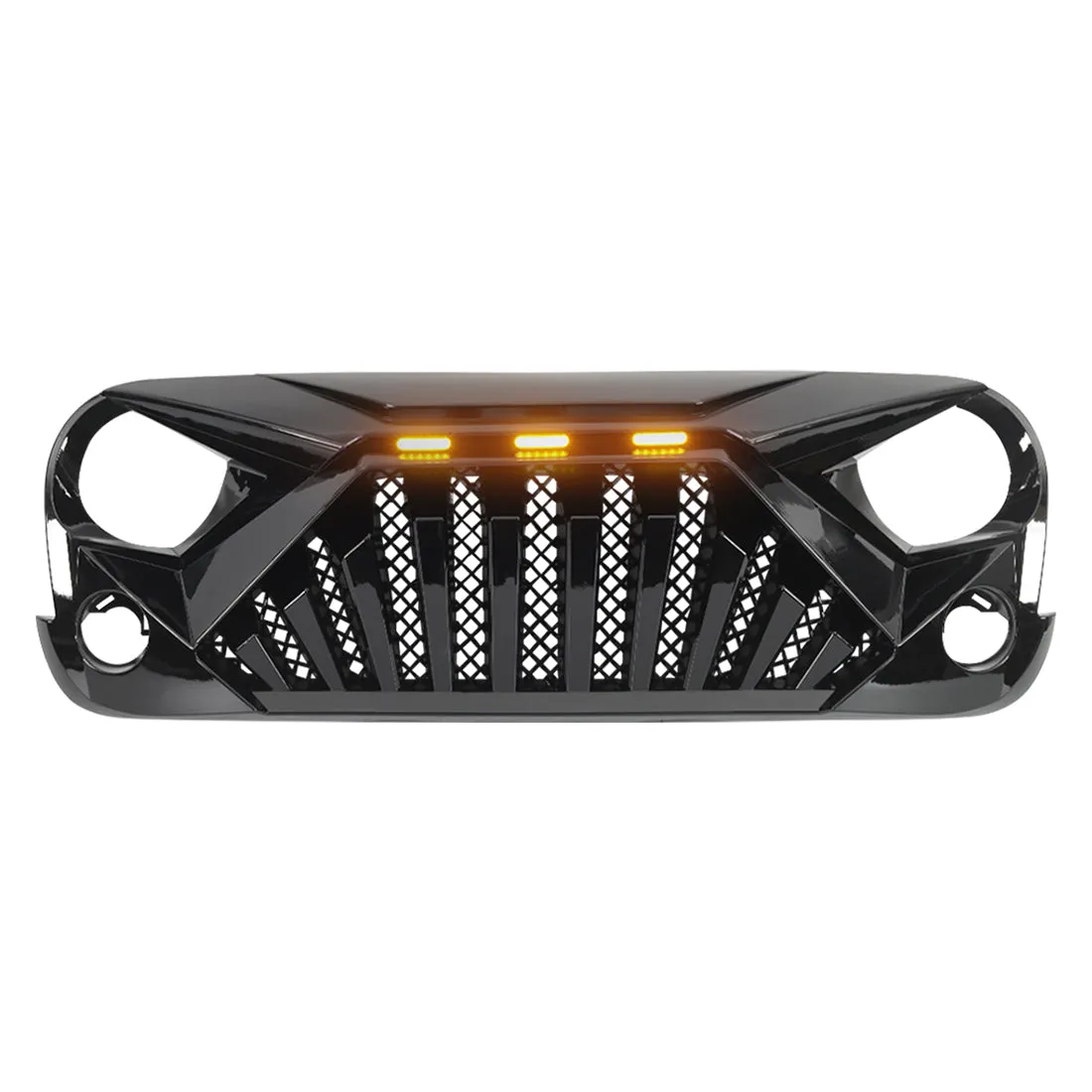 American Modified Amjpaa00129 Goliath Grille With LED Amber Lights - Glossy Black product image
