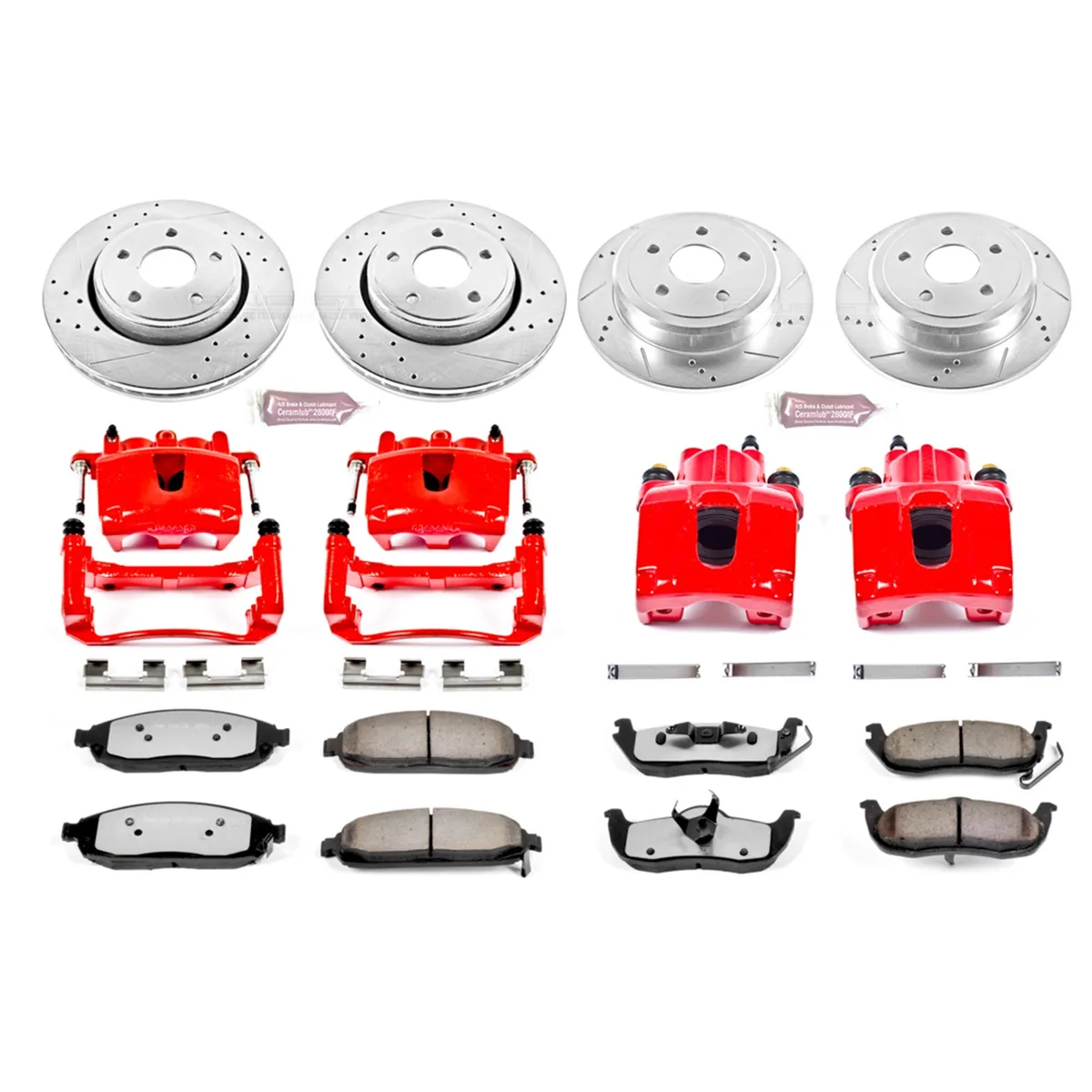 Z36 Truck/Tow Upgrade Kit: Drilled/Slotted Rotors; Carbon-Fiber Ceramic Pads; Powder Coated Calipers product image