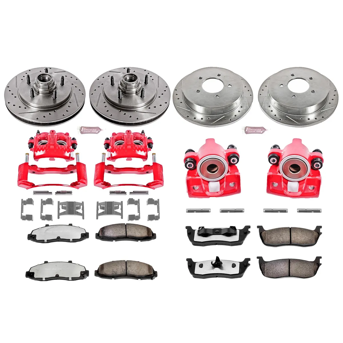 Z36 Truck/Tow Upgrade Kit: Drilled/Slotted Rotors; Carbon-Fiber Ceramic Pads; Powder Coated Calipers product image