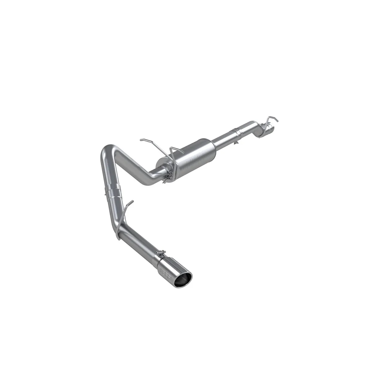 Armor Lite Cat Back Exhaust System; 3 in.; Incl. Muffler/Over Axle Pipe/Tailpipe/Hardware/4 in. OD Tip; Single Side Exit; Aluminized; Excludes Front Pipe; product image