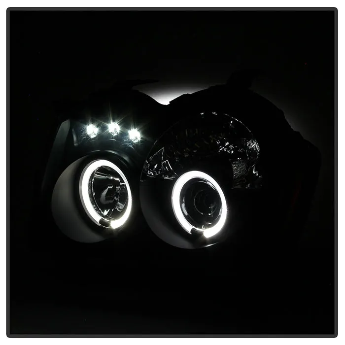 ( Spyder Signature ) Jeep Grand Cherokee 05-07 Projector Headlights - LED Halo - LED ( Replaceable LEDs ) - Black - High H1 (Included) - Low 9006 (Not Included) product image