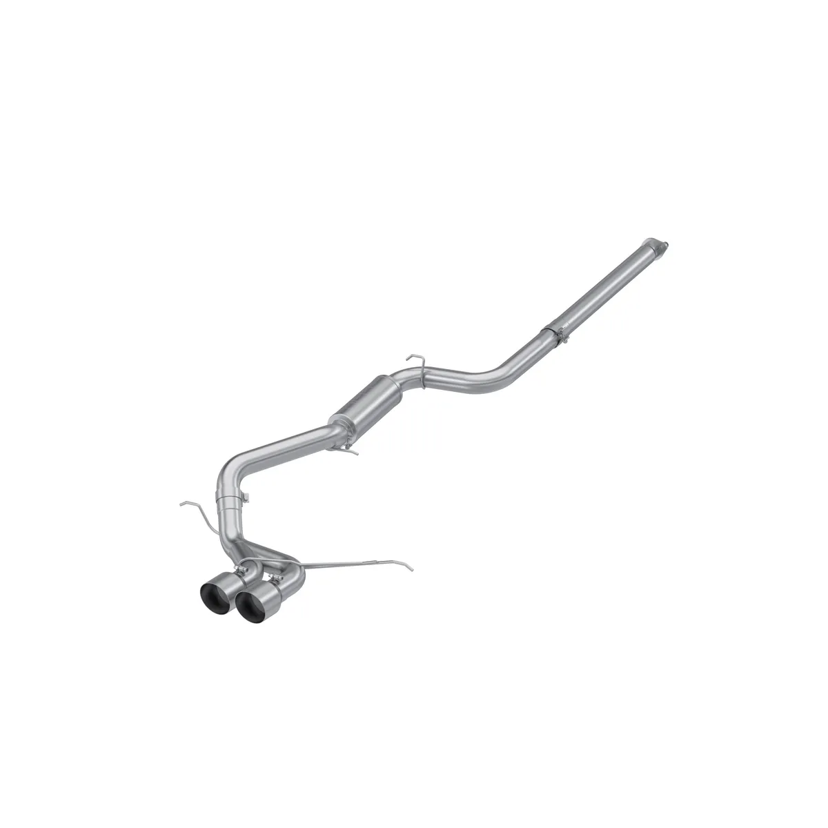 Armor Lite Cat Back Exhaust System; 3 in. Diameter; Race Profile; Dual Center Outlet; 4.5 in. Tips; Aluminized Steel; product image