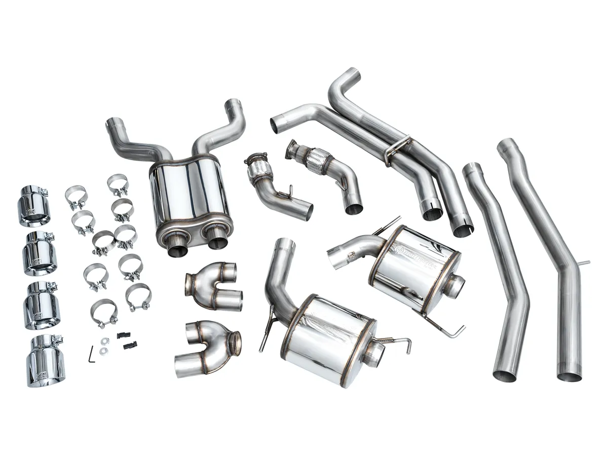 AWE Track Edition Exhaust for Audi C8 S6/S7 - Diamond Black Tips product image