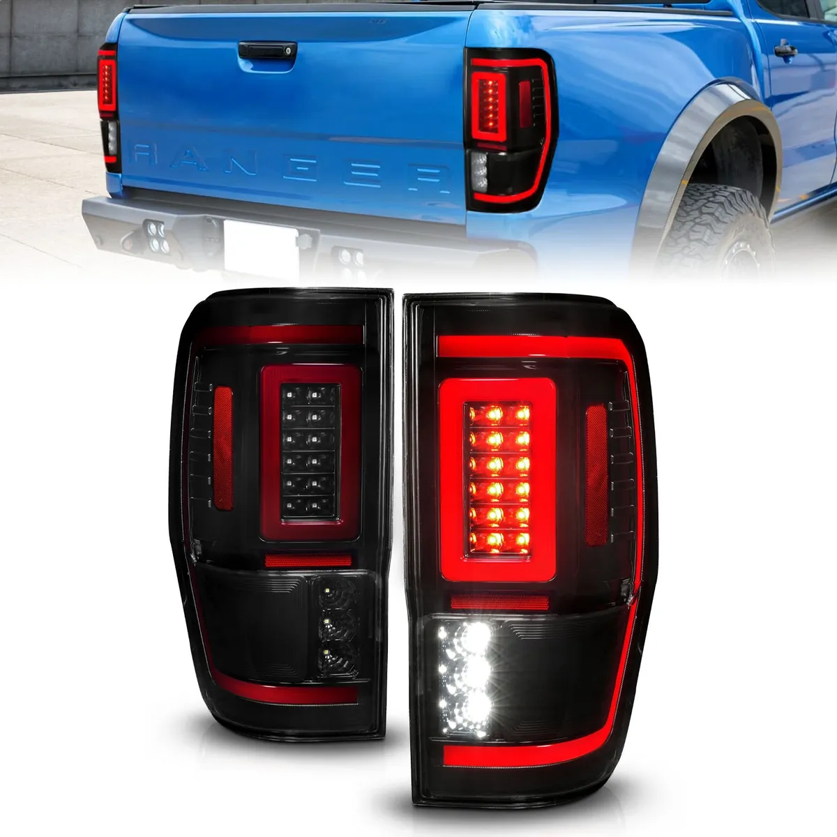 Ford Ranger 19-23 Full LED Tail Lights Black Smoke Lens w/ Sequential Signal (For All Models) product image