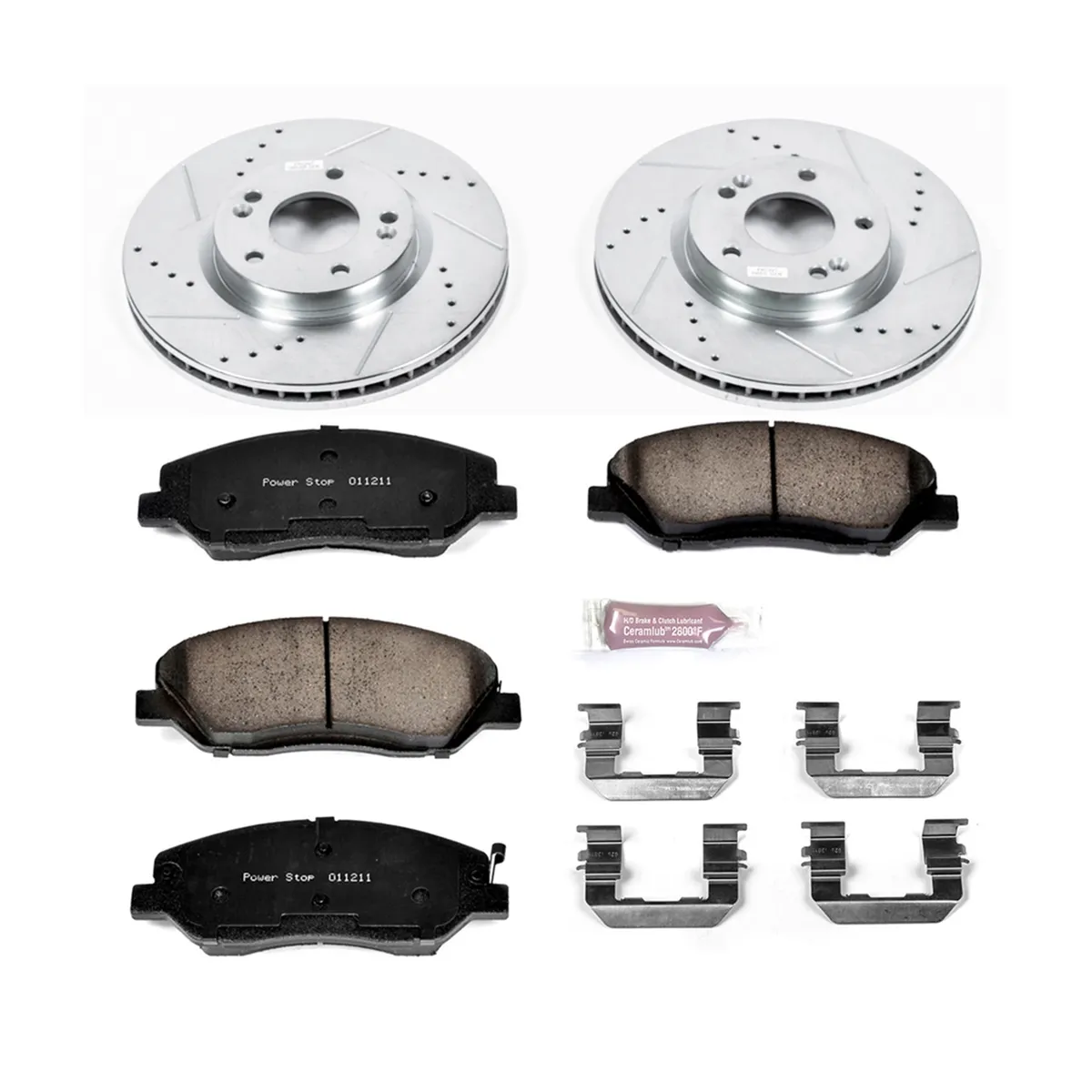Z23 Evolution Sport Upgrade Kit: Drilled/Slotted Rotors; Carbon-Fiber Ceramic Pads W/Hardware product image