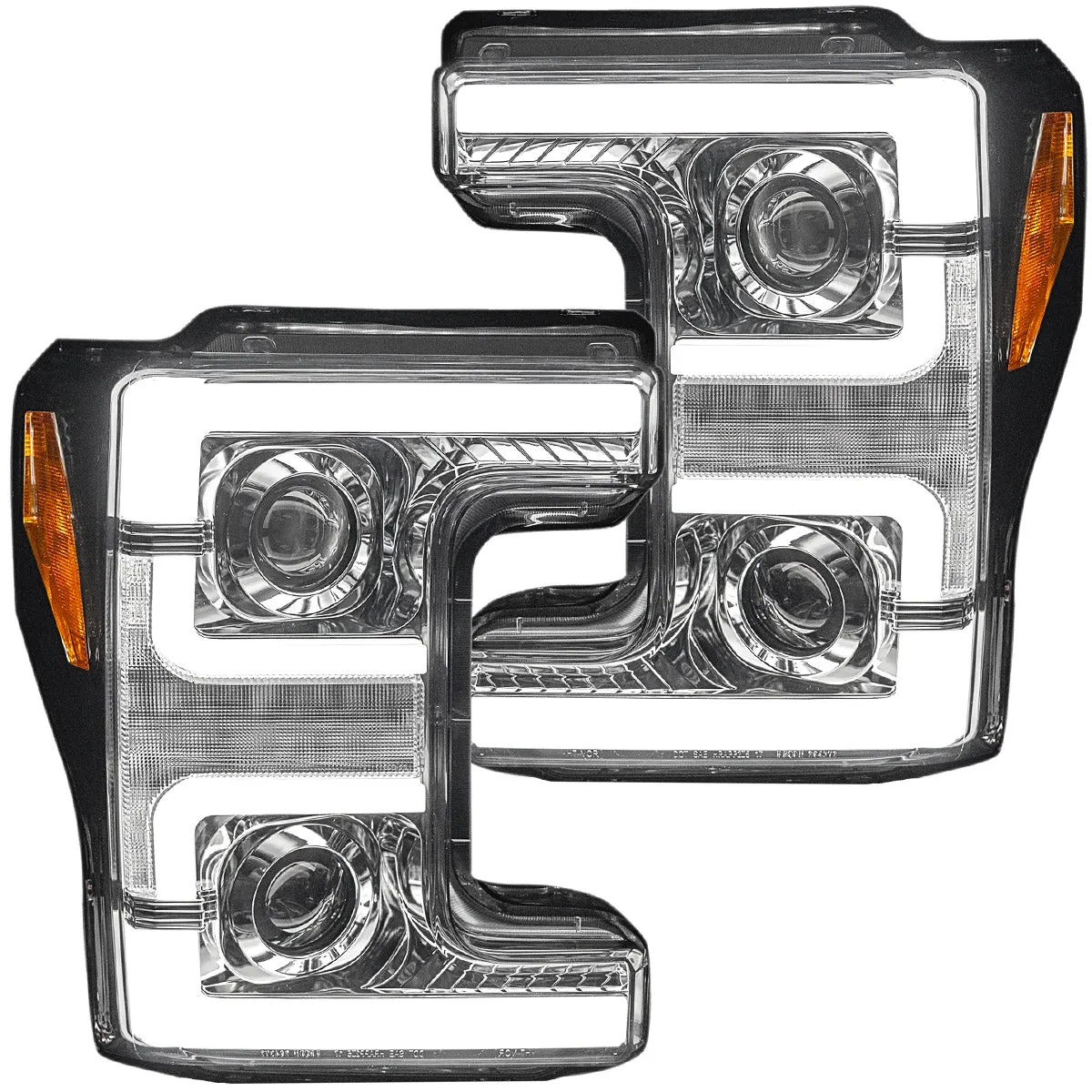 Ford Superduty 17-19 F250f350f450f550 Projector Headlights w Ultra High Power Smooth White Oled DRL And High Power a product image