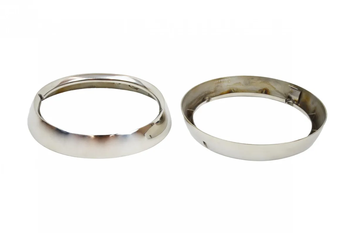 Kentrol Jeep CJ Headlight Bezels Pair 72-86 CJ Polished Silver Kentrol