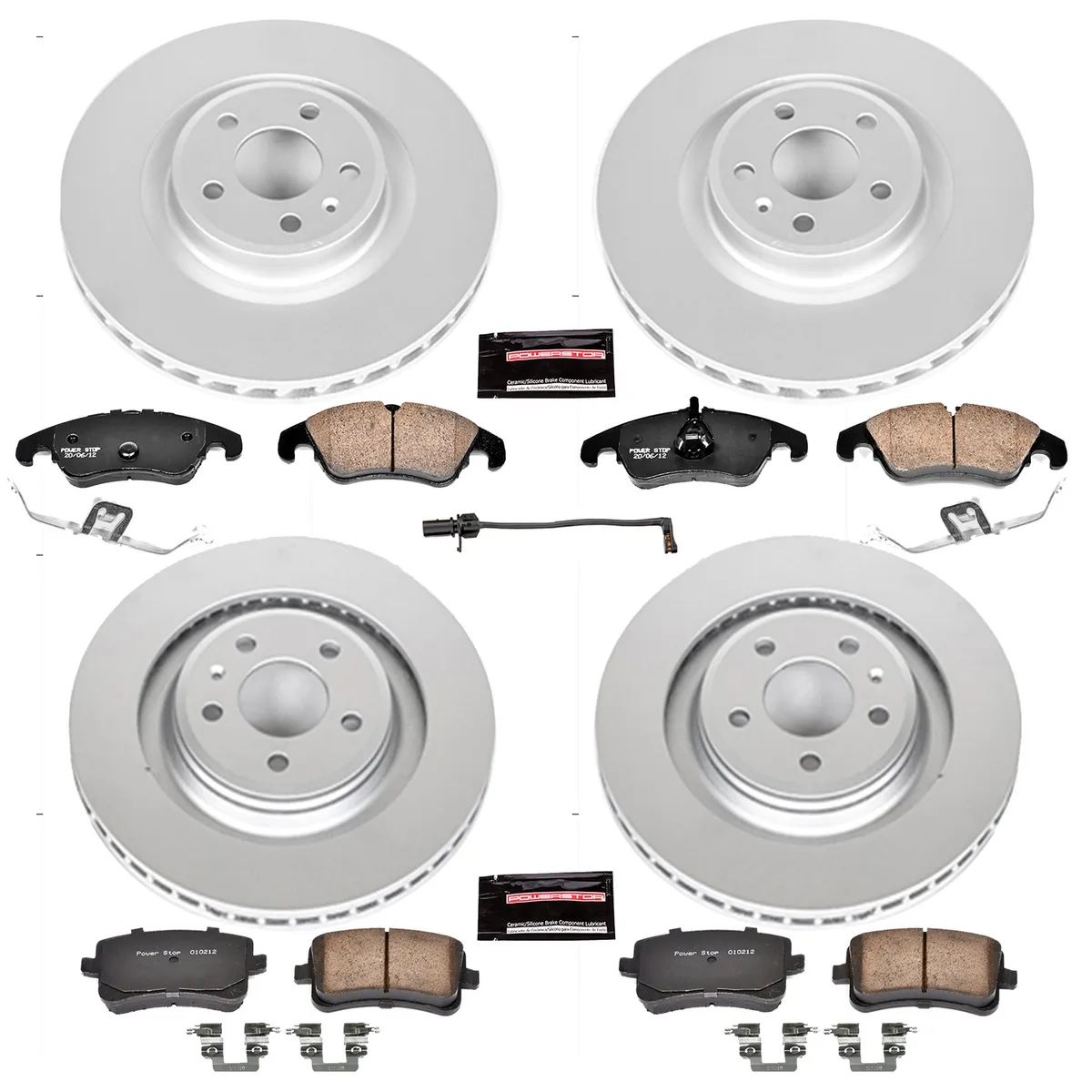 Z23 Sport Geomet Coated Rotor Kit For European Vehicles: Genuine Geomet Fully Coated Rotors; Carbon-Fiber Ceramic Pads W/Hardware; Pad Sensors product image
