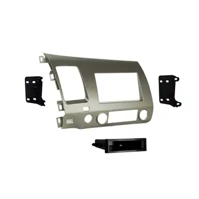 Metra Electronics Turbokits; Radio Installation Kit; Incl. Instr./Hardwre/Double Din Trim Plate/Brackets/Storge Pcket/Snap-In Iso Support Mount System; Recessed Din Opening; Taupe;