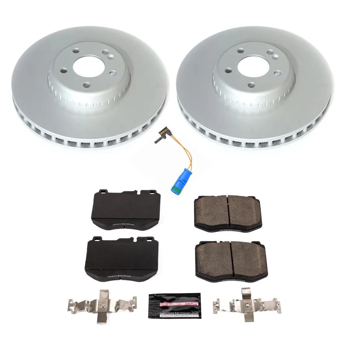 Z23 Sport Geomet Coated Rotor Kit For European Vehicles: Genuine Geomet Fully Coated Rotors; Carbon-Fiber Ceramic Pads W/Hardware; Pad Sensors product image