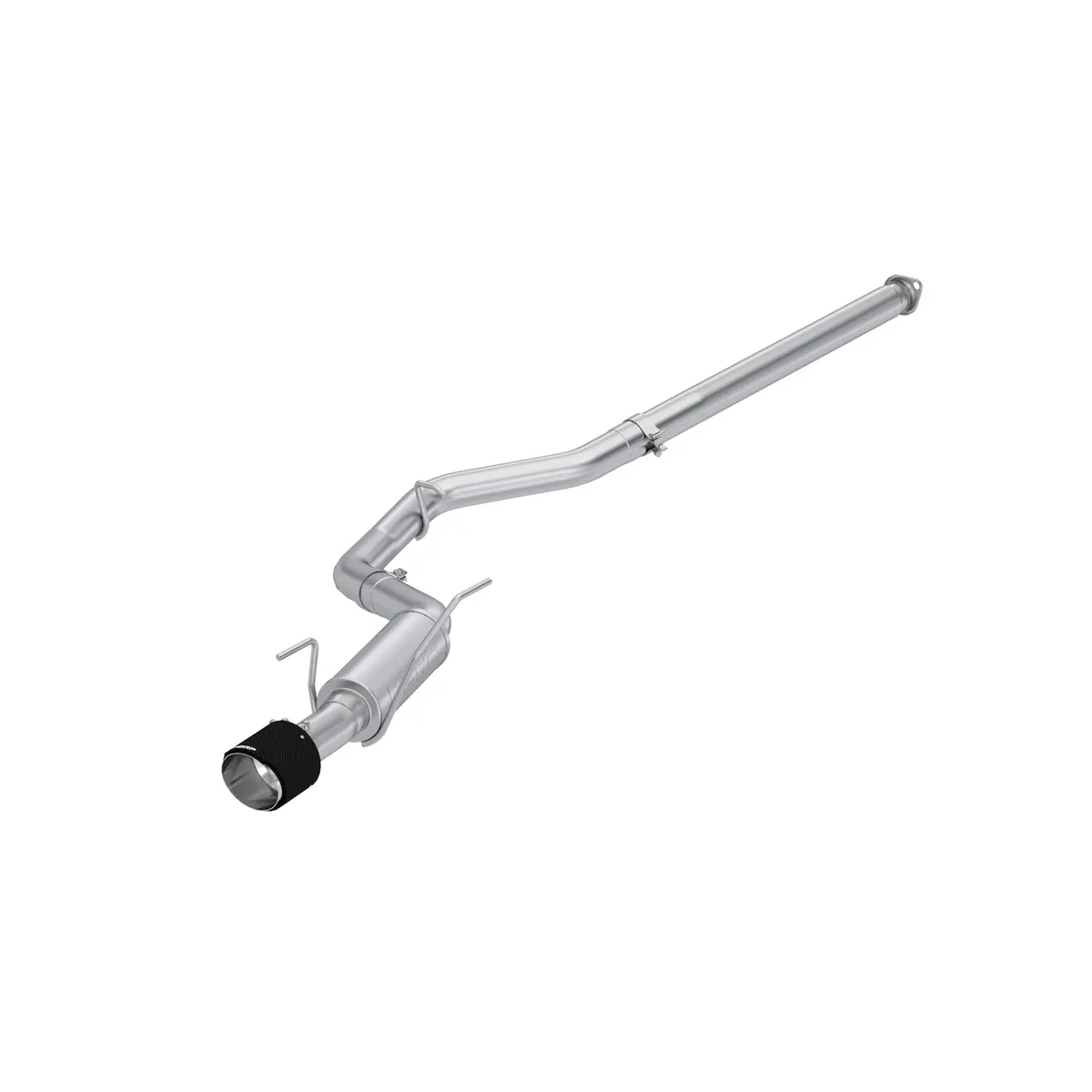 Armor Pro Cat Back Exhaust System; 3 in. Tubing; Single Rear Exit; T304 Stainless Steel; 5.0 in. Carbon Fiber Tip; product image