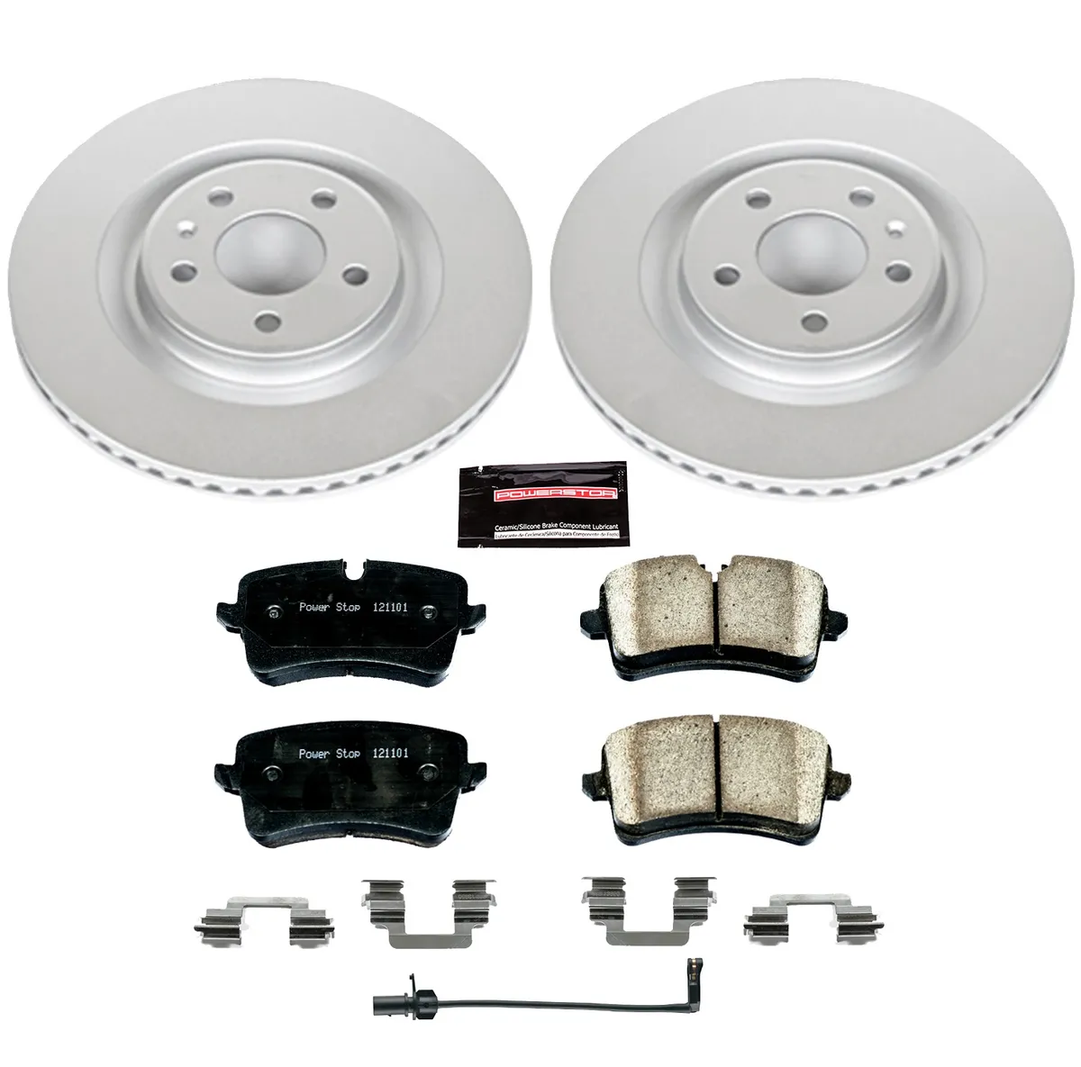 Z23 Sport Geomet Coated Rotor Kit For European Vehicles: Genuine Geomet Fully Coated Rotors; Carbon-Fiber Ceramic Pads W/Hardware; Pad Sensors product image