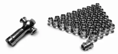 Steinjager Steinjäger For 3/8 Rod Ends Straight Style Rod End Misalignment Inserts Yields 5/16 Bore Stainless 50 Pack