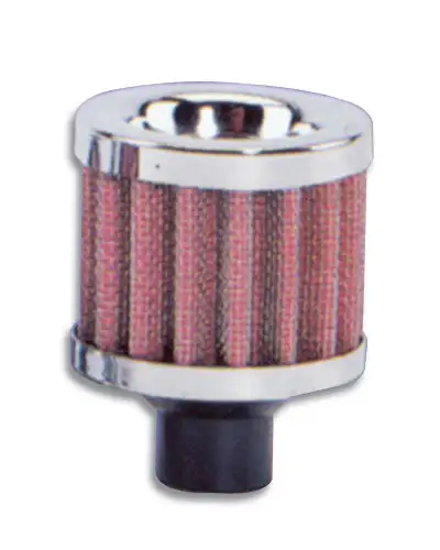 Vibrant Performance Crankcase Breather Filter w/Chrome Filter Cap; 0.375 in. ID; 2.1875 in. Filter OD; 3.125 in. Overall H; Clamp On Style;