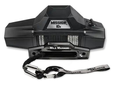 Mile Marker Mission 10K 10,000 lb Recovery Winch with Synthetic Rope Black Mile Marker