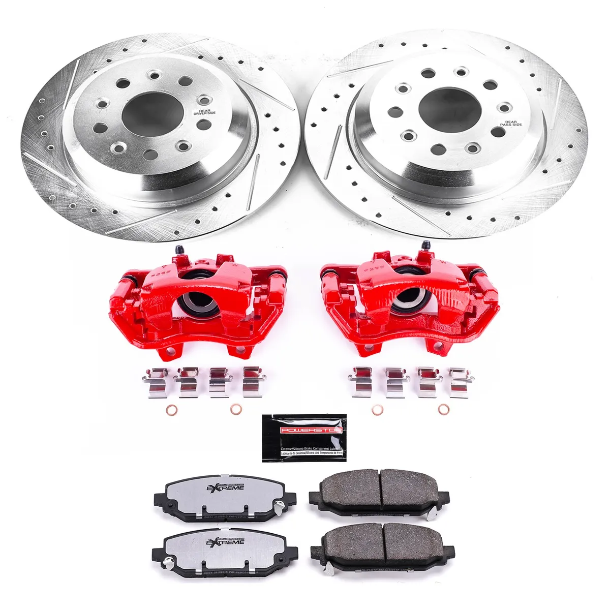 Z36 Truck/Tow Upgrade Kit: Drilled/Slotted Rotors; Carbon-Fiber Ceramic Pads; Powder Coated Calipers product image