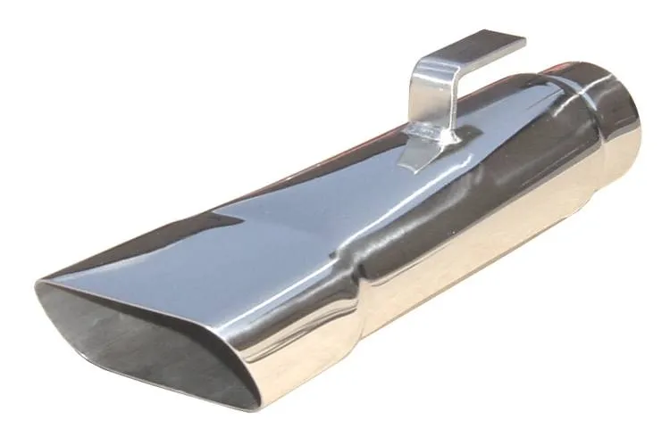 Exhaust Tail Pipe Tip Set 68-70 Charger 2.5 in Rectangle Slant Cut Clamp On Hardware Not Incl Polished 304 Stainless Steel Pair Pypes Exhaust product image