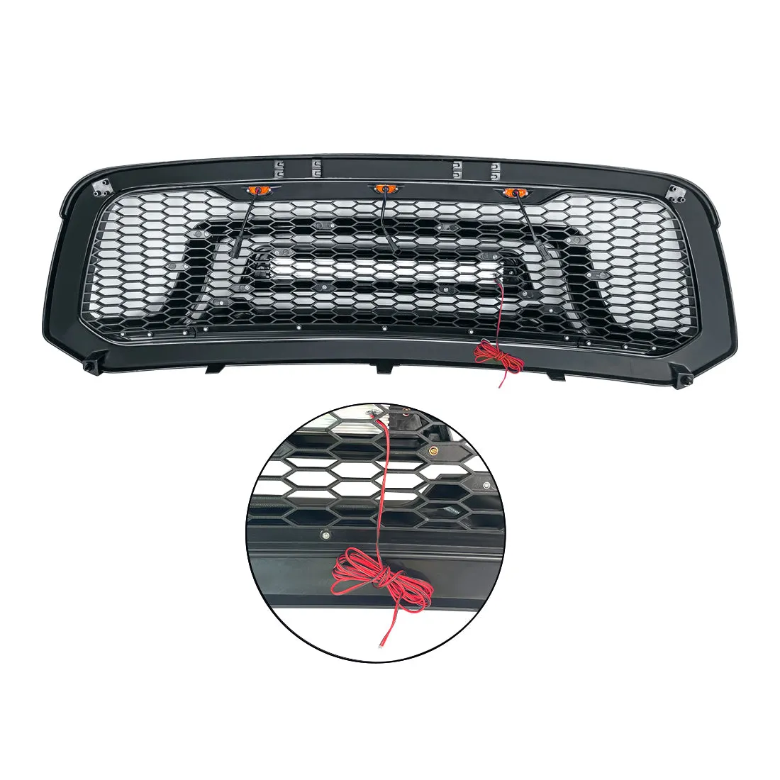 Armor Grille W/ Off-Road Lights - Matte Black For 2013-2018 Dodge Ram 1500 product image