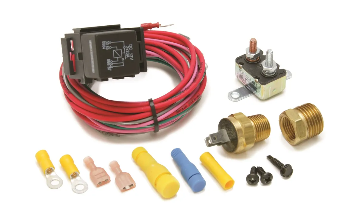 Dual Activation Fan Relay; Thermostatic Switch 195 deg. On 195/off 185 deg.; Pre-Terminated; product image