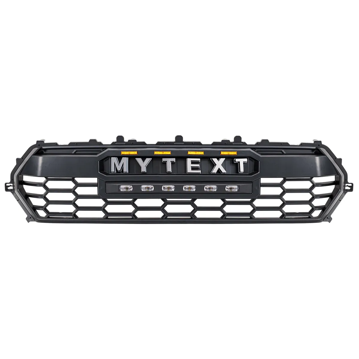 Trd Pro Style Front Grille w/ LED Off-Road Lights, Amber Lights And Diy Letters For 2024+ Toyota Tacoma- Matte Black | in Stock on Apr 30 product image