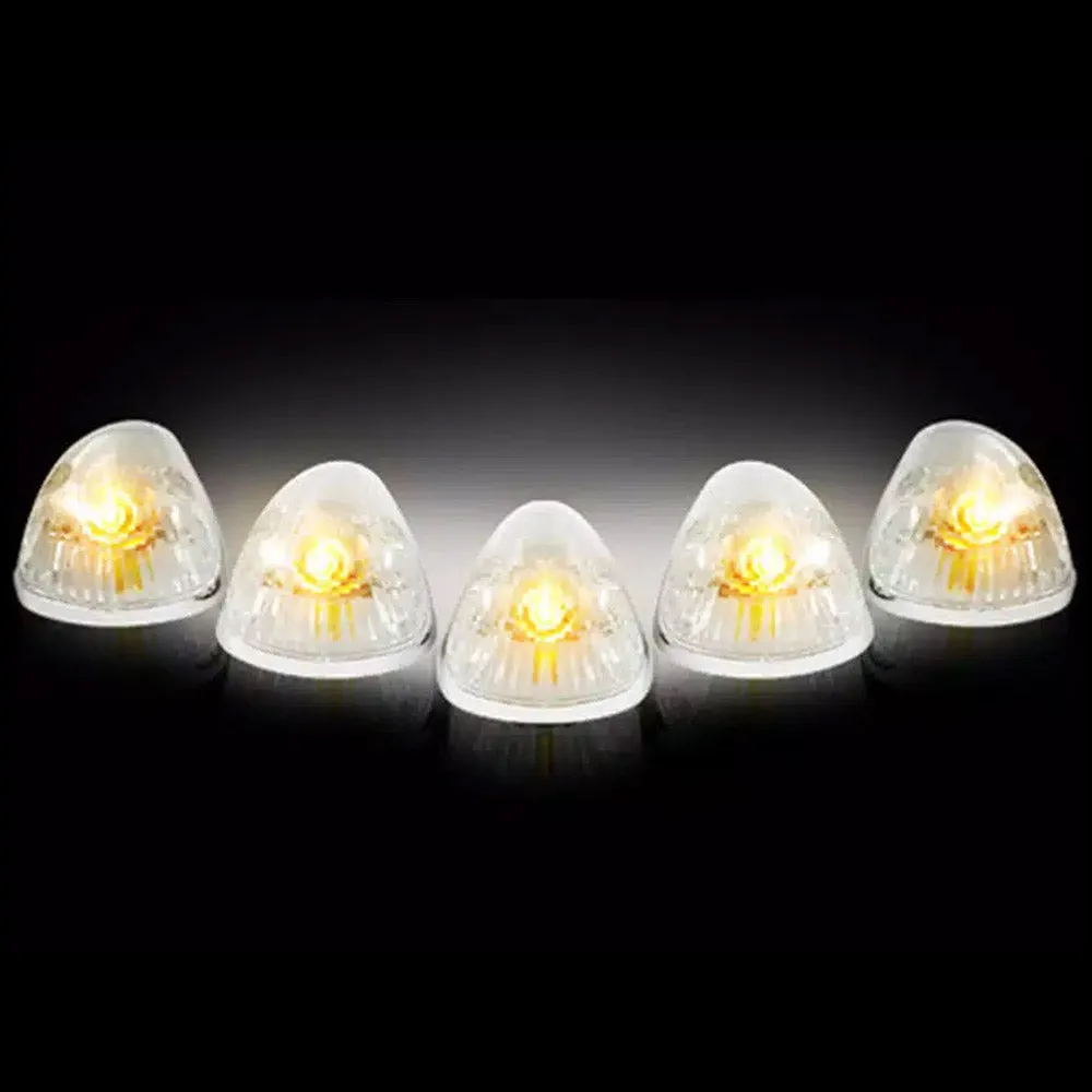 Dodge 94-98 5-Piece Set Smoked Cab Roof Light Lens with Amber 194 Bulbs - Complete Kit With Wiring and Hardware product image