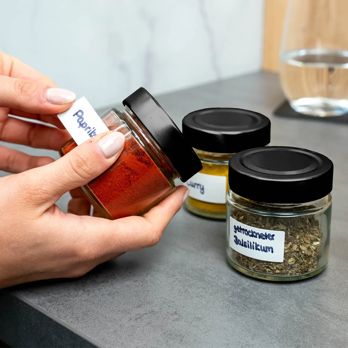 Magnetic delicatessen jars WHITE &amp; CLASSY 125 ml product image