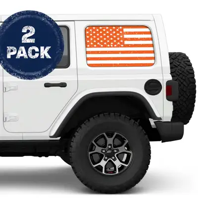 Under The Sun Inserts Distressed White & Orange Side Windows Printed Vinyl Decal