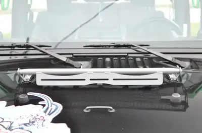 Steinjager Steinjäger Exterior Accessories Wrangler JK 2007-2018 Light Mounts Hood Hinge Mount Brackets Gray Hammertone