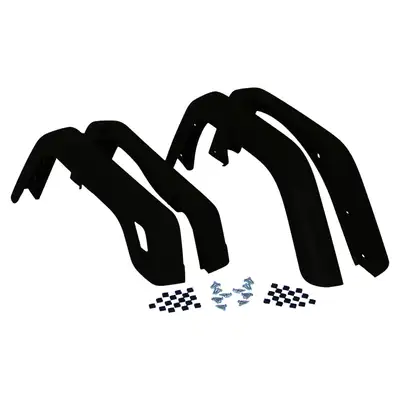 Crown Automotive Jeep Replacement 1997-2006 Wrangler TJ 4 Piece Set; Flat Black; OE Width
