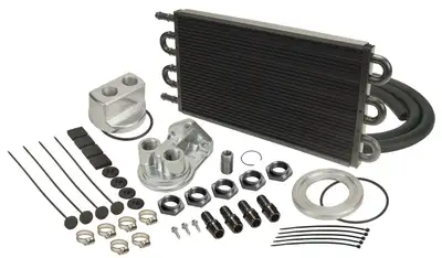 Derale 6 Pass Series 7000 Alum/Copper Universal Engine Oil Cooler Kit, Spin On Adapter