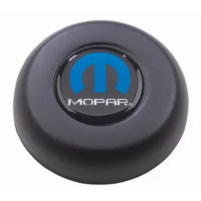 Grant Mopar Licensed Horn Button; Black Plastic; MOPAR; Classic/Challenger Wheels;