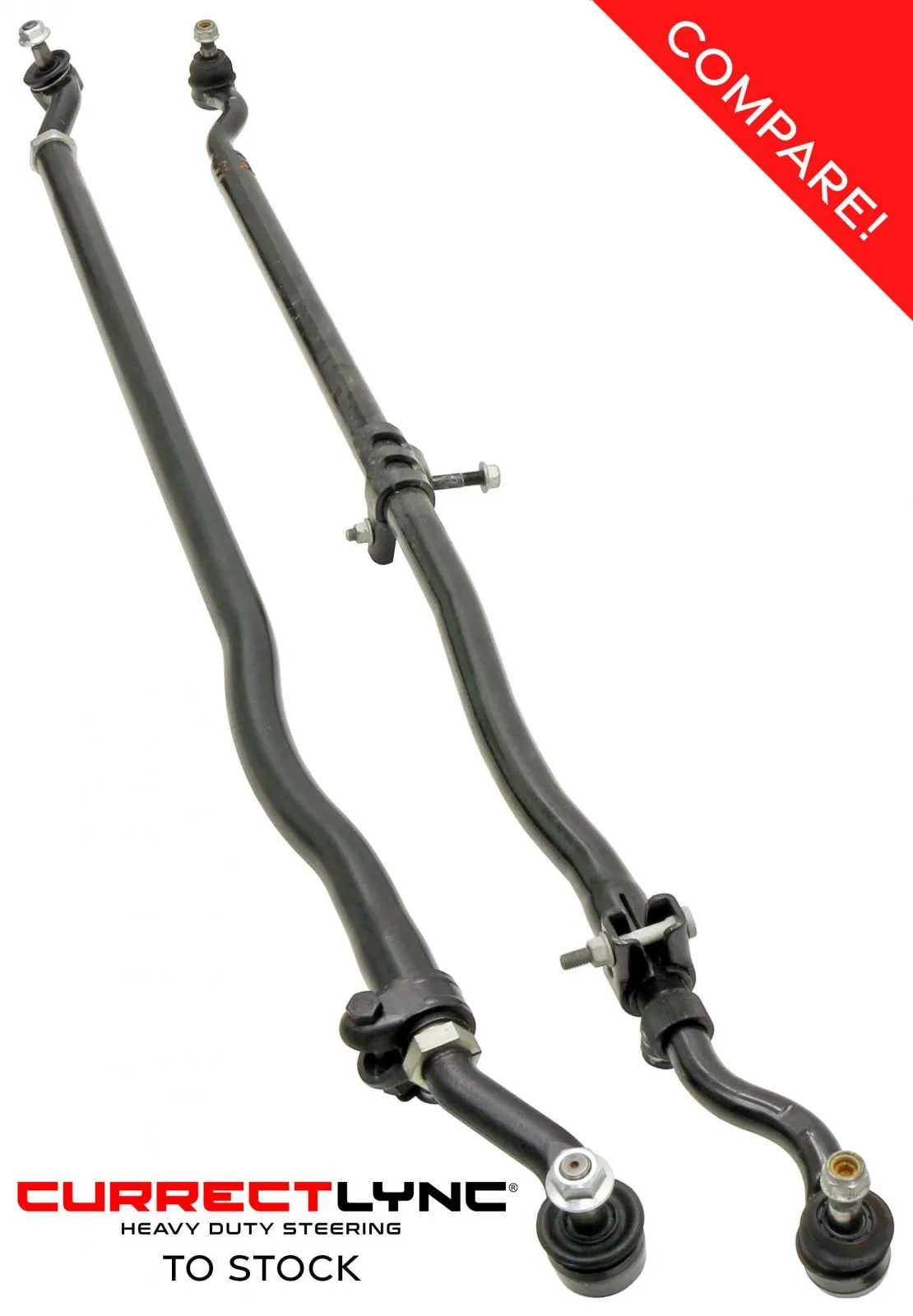 Currectlync Tie Rod 07-18 Wrangler JK Bolt-On 1 1/2 Inch Diameter Tube Construction Forged Tie Rod Ends Includes Jam Nuts And Adjusters RockJock 4x4 product image