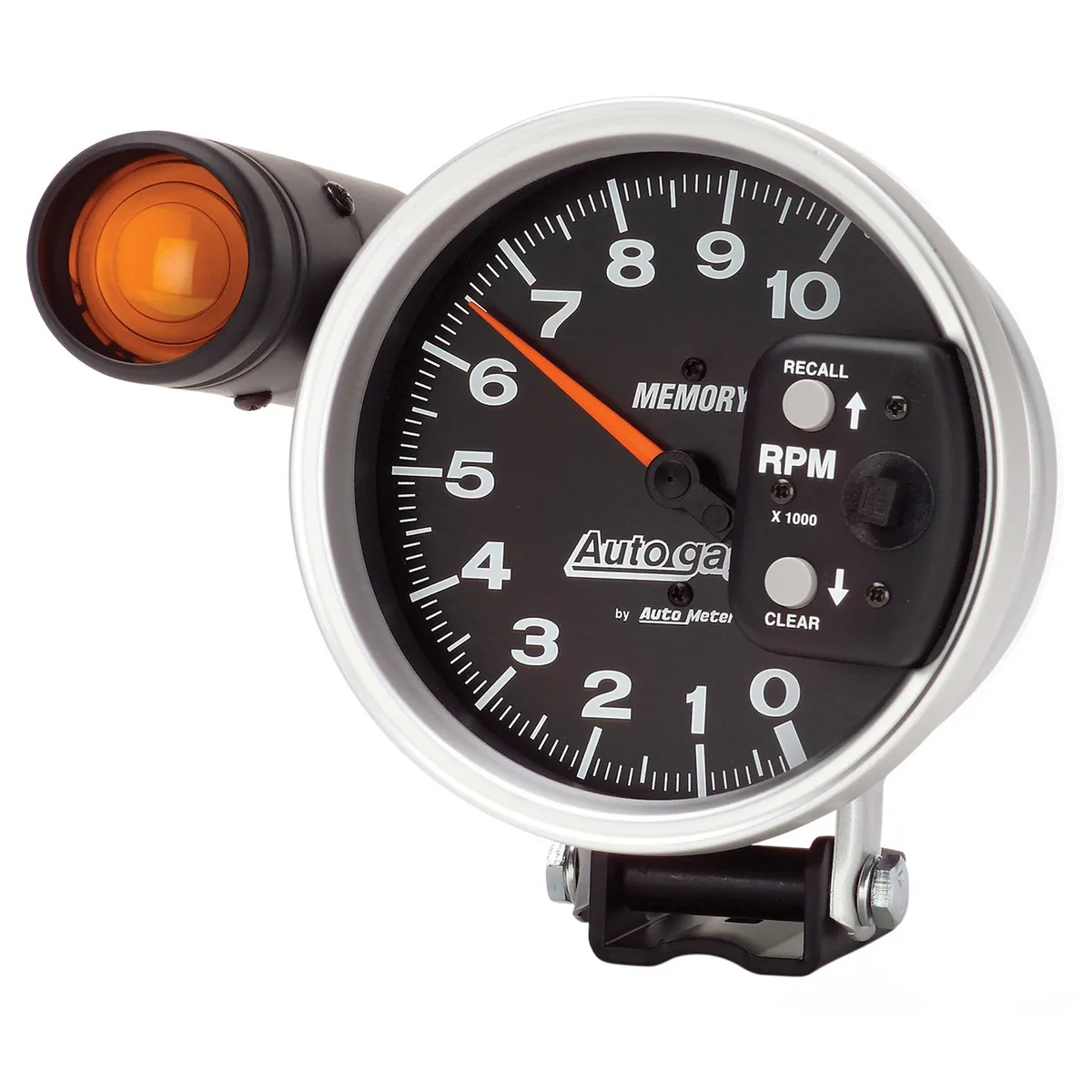 Gauge, Tach, 5", 10k RPM, Pedestal w/ ext. Shift-Lite & Mem, Black, Auto Gage product image