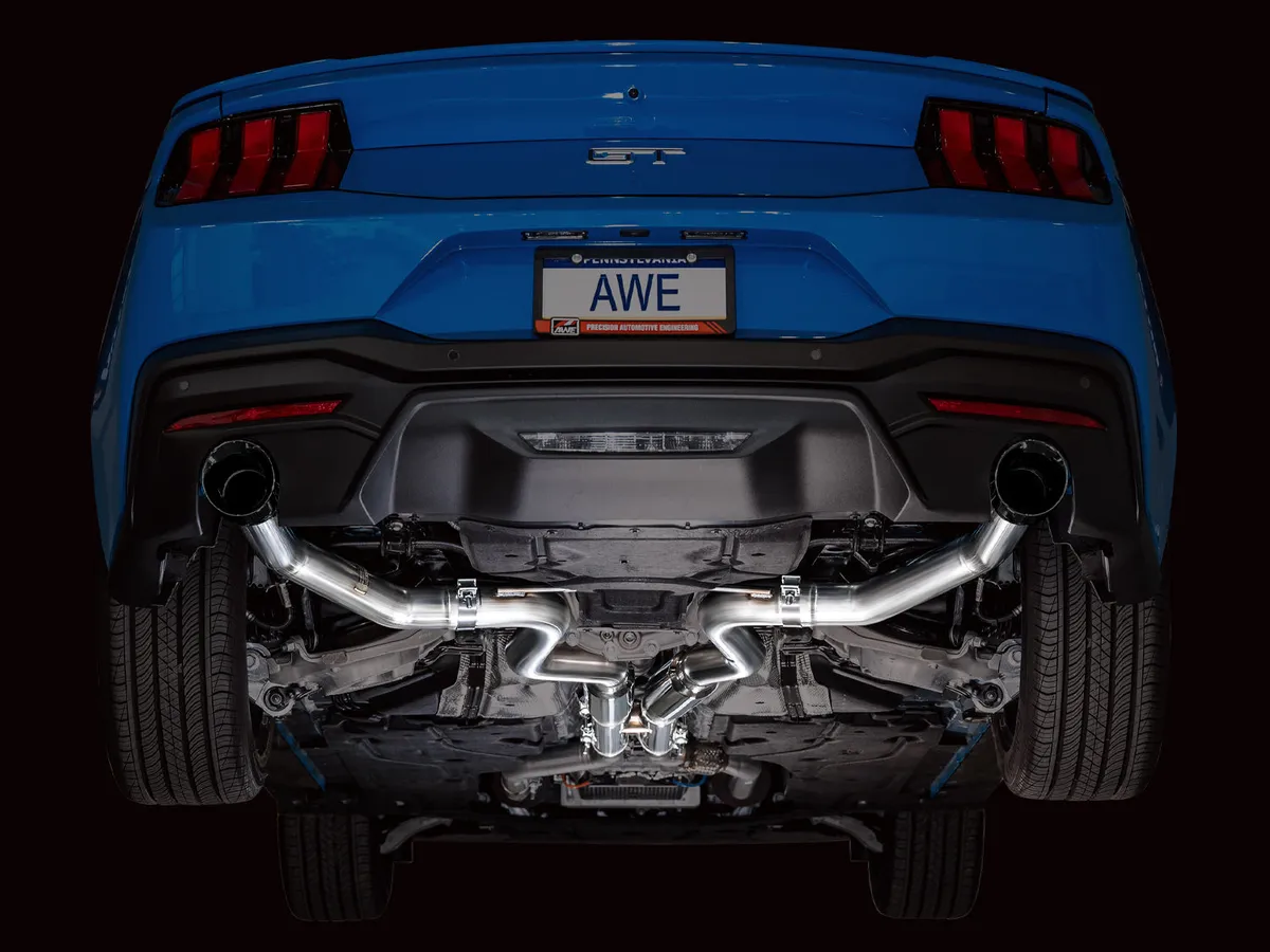 AWE Touring Edition Exhaust for S650 Ford Mustang GT Fastback - Dual Diamond Black Tips product image