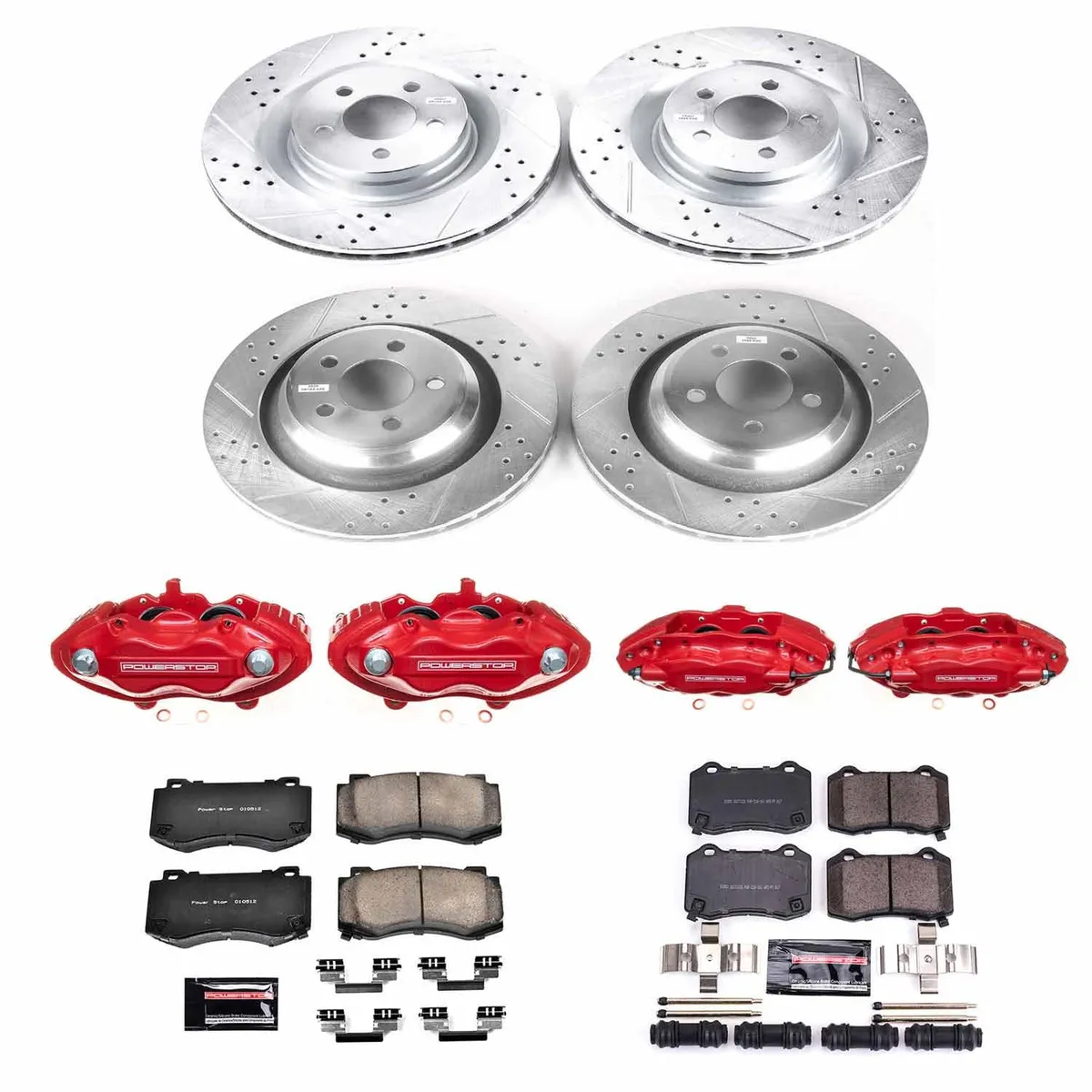 Z23 Evolution Sport Upgrade Kit: Drilled/Slotted Rotors; Carbon-Fiber Ceramic Pads; Powder Coated Calipers product image
